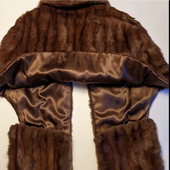 Vintage 50s 60s Hansen & Son Fine Furs Chicago Mink Cape‎ Stole Caplet - Picture 13 of 16